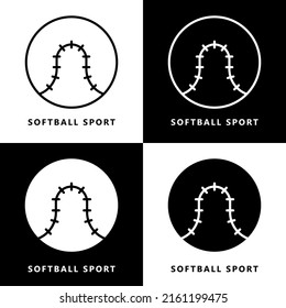 Baseball Icon Cartoon. Softball Sport Symbol Vector Logo
