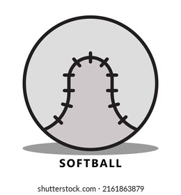 Baseball Icon Cartoon. Softball Sport Symbol Vector