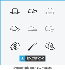 Baseball icon. collection of 9 baseball outline icons such as . editable baseball icons for web and mobile.