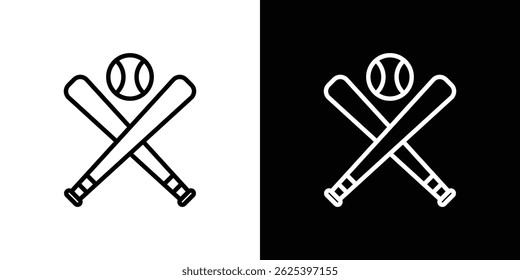 Baseball icon concept stroke on white background