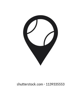 baseball icon  conception with pin locator in trendy flat design 