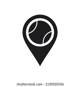 baseball icon  conception with pin locator in trendy flat design 