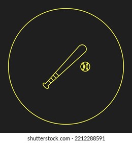 baseball icon in dark gray and yellow color