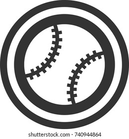 Baseball icon , dark round sign design