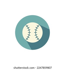 Baseball Icon Design With Color and Shadow