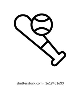 Baseball icon design template, vector icon designed in line style, editable stroke icon on white background, can be used for web and various needs of your project