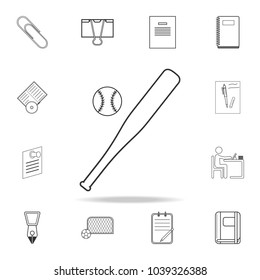 Baseball icon. Detailed set of education outline icons. Premium quality graphic design. One of the collection icons for websites, web design, mobile app on white background