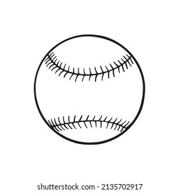 Baseball icon in doodle sketch lines. Sport champion competition team
