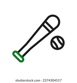 Baseball icon duocolor green black sport illustration vector element and symbol perfect.