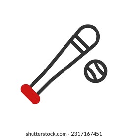 Baseball icon duotone red black colour sport illustration vector element and symbol perfect.