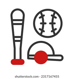 Baseball icon duotone red black colour sport illustration vector element and symbol perfect.