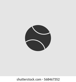 Baseball icon flat. Black pictogram on grey background. Vector illustration symbol