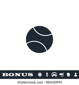 Baseball icon flat. Black pictogram on white background. Vector illustration symbol and bonus button