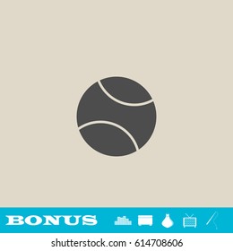 Baseball icon flat. Grey pictogram on light background. Vector illustration symbol and bonus button real estate, ottoman, vase, tv, fishing rod