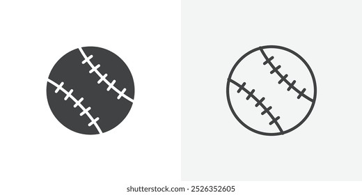 Baseball icon flat and simple set design