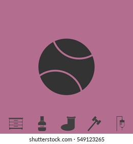 Baseball icon flat. Simple vector grey pictogram and bonus symbol