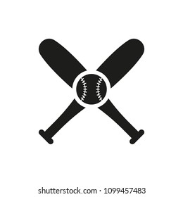 Baseball icon in flat style isolated on white background. For your design, logo. Vector illustration.