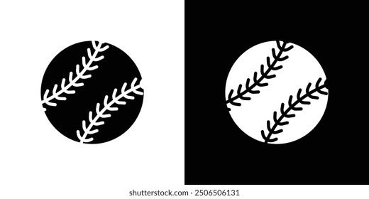 Baseball icon Flat vector set outline