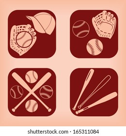 Baseball icon - four variations