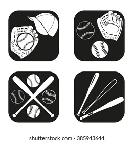 Baseball icon in four variations