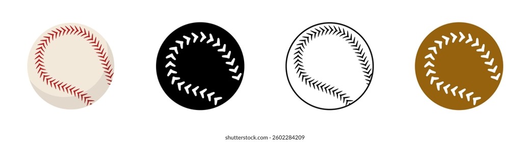 Baseball icon. Four variations of a baseball design.