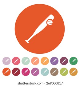 Baseball icon. Game symbol. Flat Vector illustration. Button Set