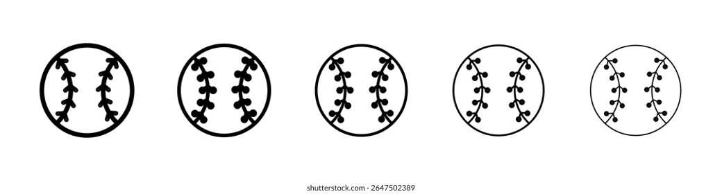 Baseball icon graphic set. trendy stroke line style