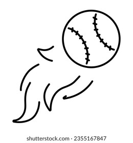 Baseballsymbol einzeln auf weißem Hintergrund, Vektorgrafik.