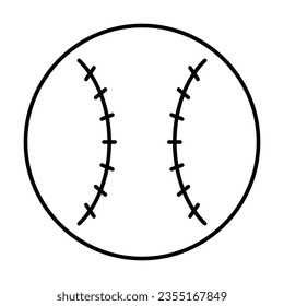 Baseballsymbol einzeln auf weißem Hintergrund, Vektorgrafik.