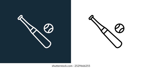 baseball icon isolated on white and black colors. baseball outline linear vector icon from sports collection for mobile apps, web and ui.