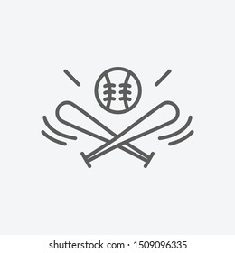 Baseball icon line symbol. Isolated vector illustration of  icon sign concept for your web site mobile app logo UI design