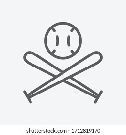 Baseball icon line symbol. Isolated vector illustration of icon sign concept for your web site mobile app logo UI design.