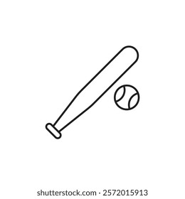 Baseball icon in liner stroke style