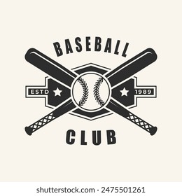 baseball icon logo vector design with typography.