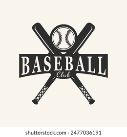 baseball icon logo vector design with typography