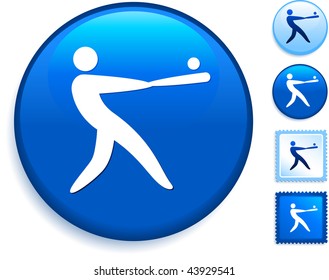 baseball Icon on Internet Icon Original Vector Illustration