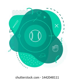 Baseball icon on Modern Background - Editable stroke
