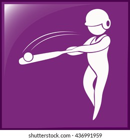 Baseball-Symbol auf violettem Hintergrund, Vektorgrafik