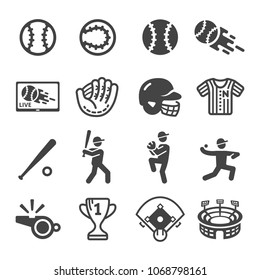 baseball icon set