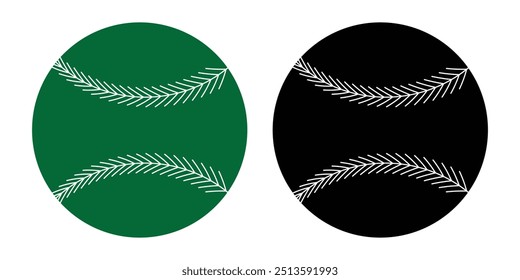 Baseball icon set. Cricket ball sign for  designs sport icon. Green and black  baseball isolated on white background. Abstract baseball vector image with soft ball. Vector illustration. eps 10