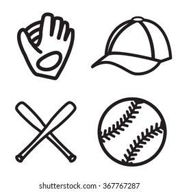 Baseball icon set. Vector eps 10.