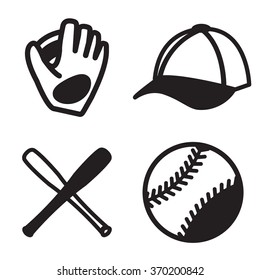 Baseball icon set. Vector eps 10.