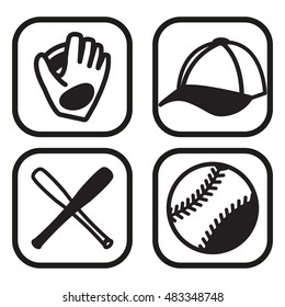 Baseball icon set. Vector eps 10.