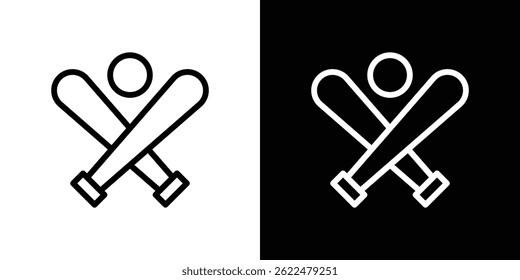 Baseball icon shape graphic simple plain clipart symbol. thin line outline art
