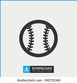 baseball icon. Simple filled baseball vector icon. On white background.