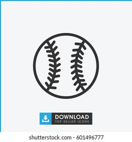 baseball icon. simple outline baseball vector icon. on white background.