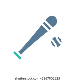 Baseball icon solid green light grey sport illustration vector element and symbol perfect.