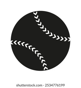 Baseball icon. Sport ball illustration. Stitch detail element. Vector shape.