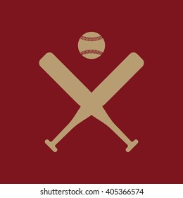 The baseball icon. Sport symbol. Flat Vector illustration