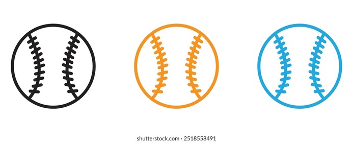 Baseball icon Thin line illustration set